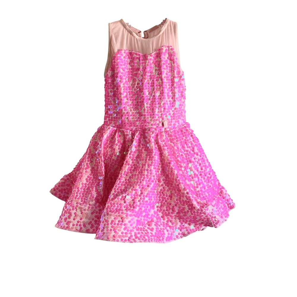 Weissman Kids Pink Sequin Dance Costume Leotard Dress 10225 Small Child SC